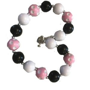 Kids Pink, Black & White Necklace